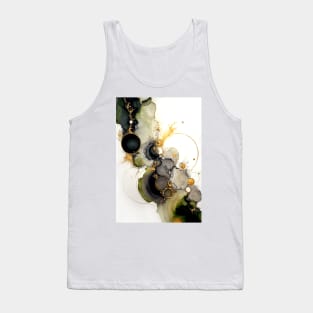 Khaki Circles - Abstract Alcohol Ink  Resin Art Tank Top